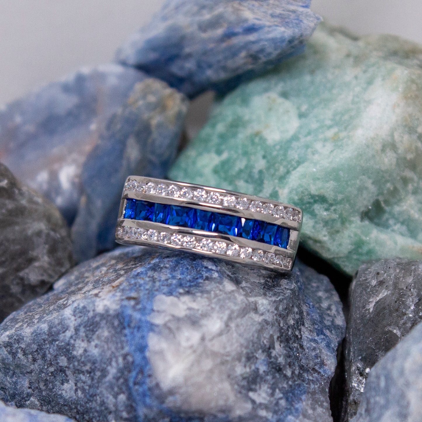 NR2123B- Sapphire CZ Cocktail Band