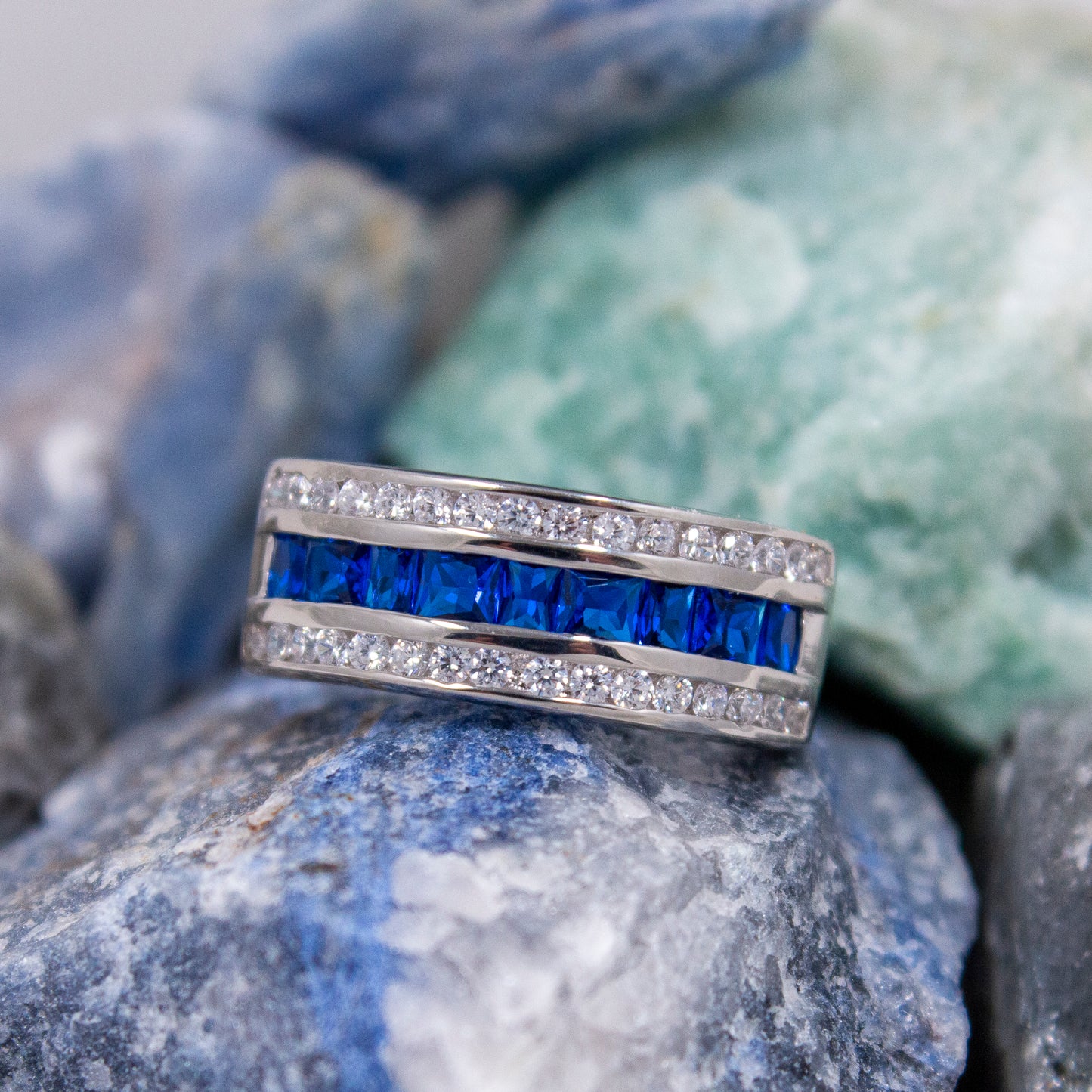 NR2123B- Sapphire CZ Cocktail Band