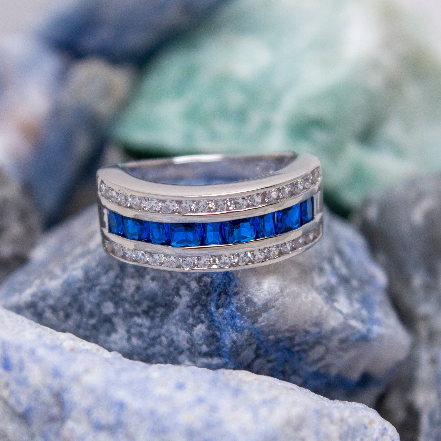 NR2123B- Sapphire CZ Cocktail Band