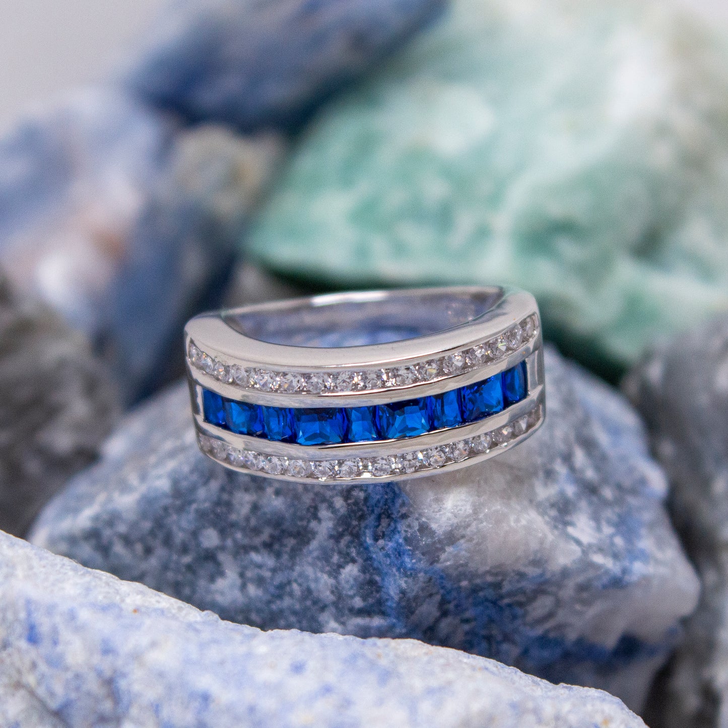 NR2123B- Sapphire CZ Cocktail Band