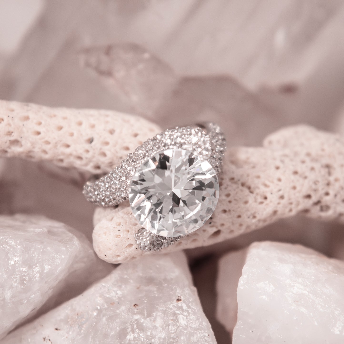 NR3710F- Coral CZ Cocktail ring