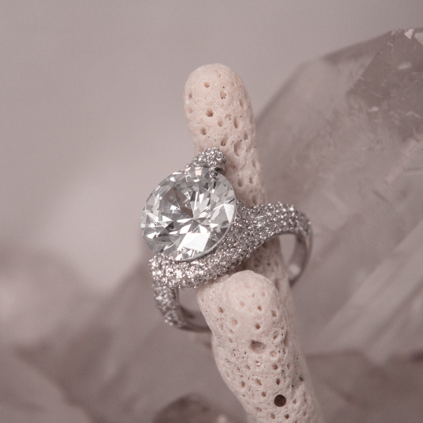 NR3710F- Coral CZ Cocktail ring