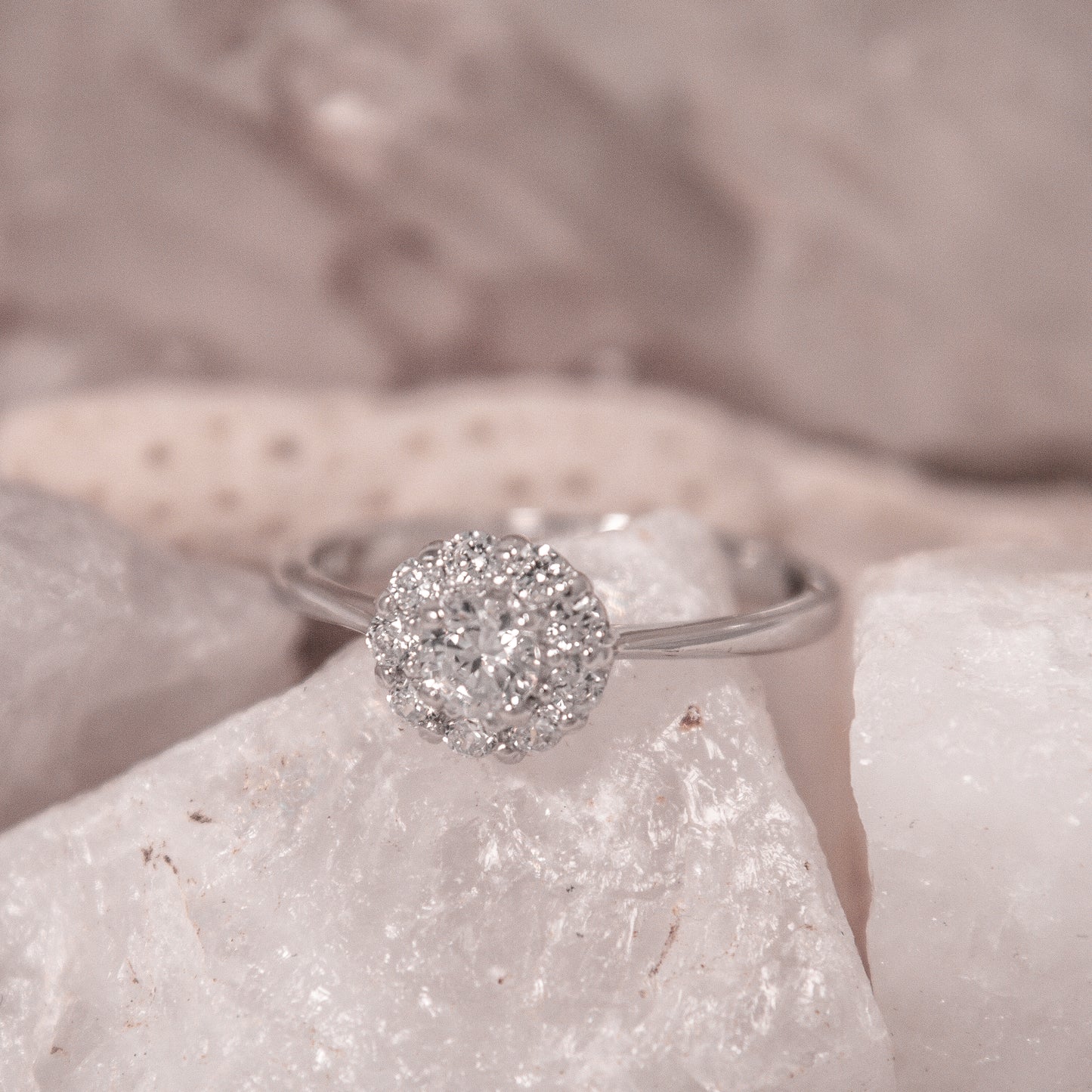 A828- Simple Halo CZ ring