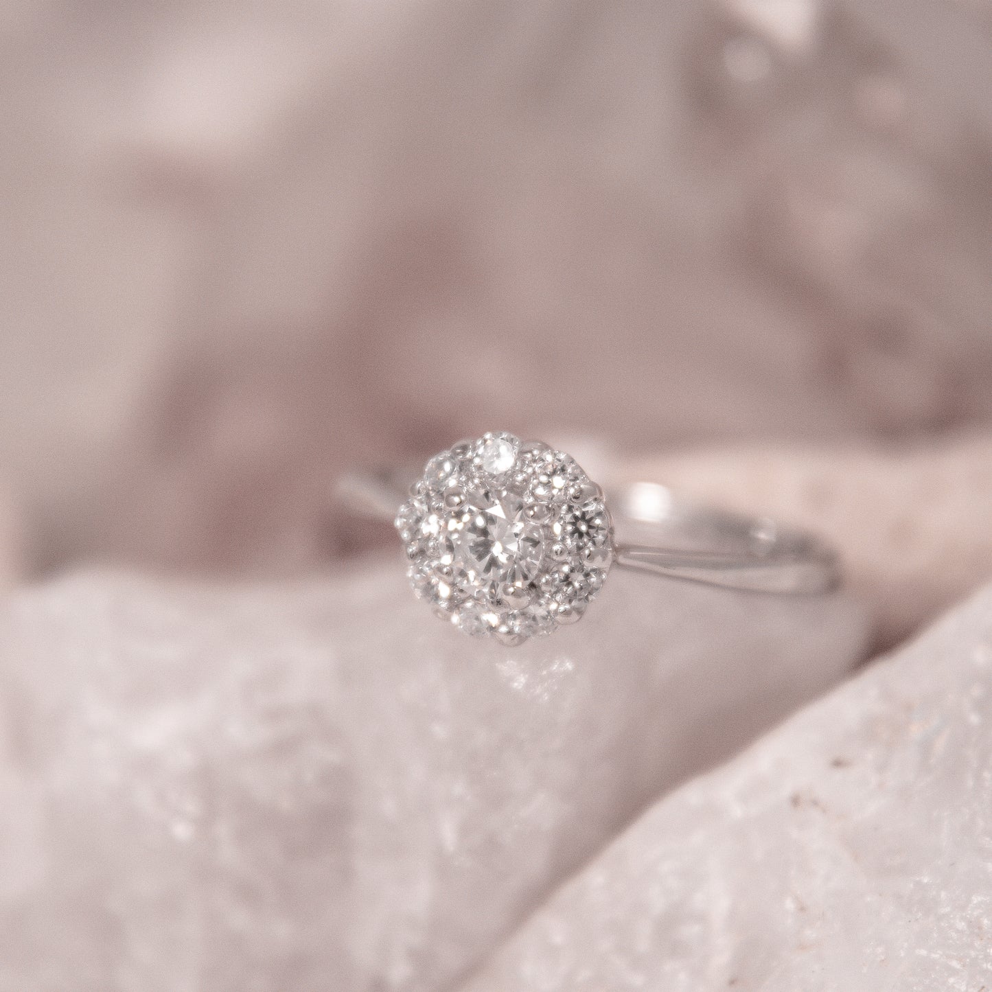 A828- Simple Halo CZ ring