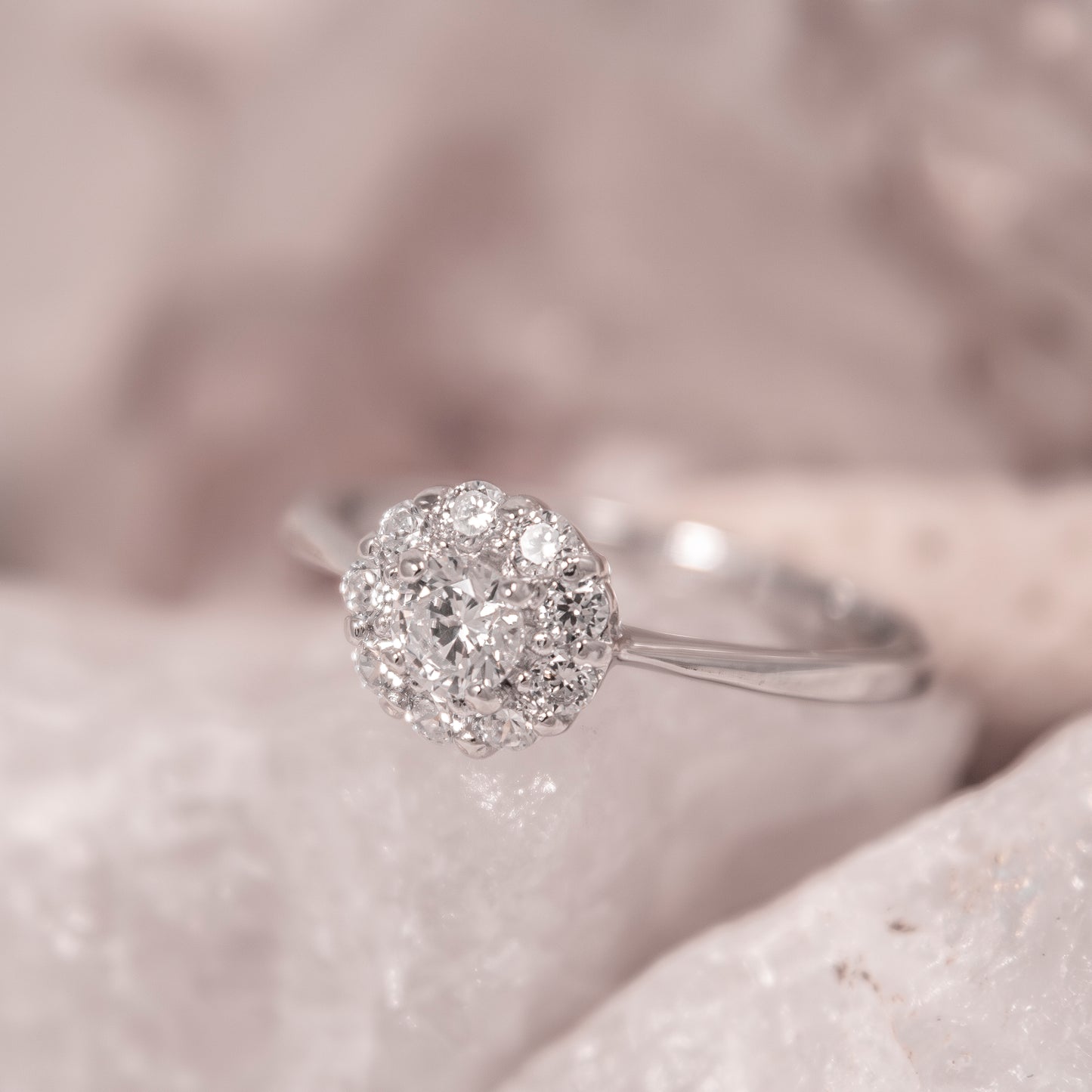 A828- Simple Halo CZ ring