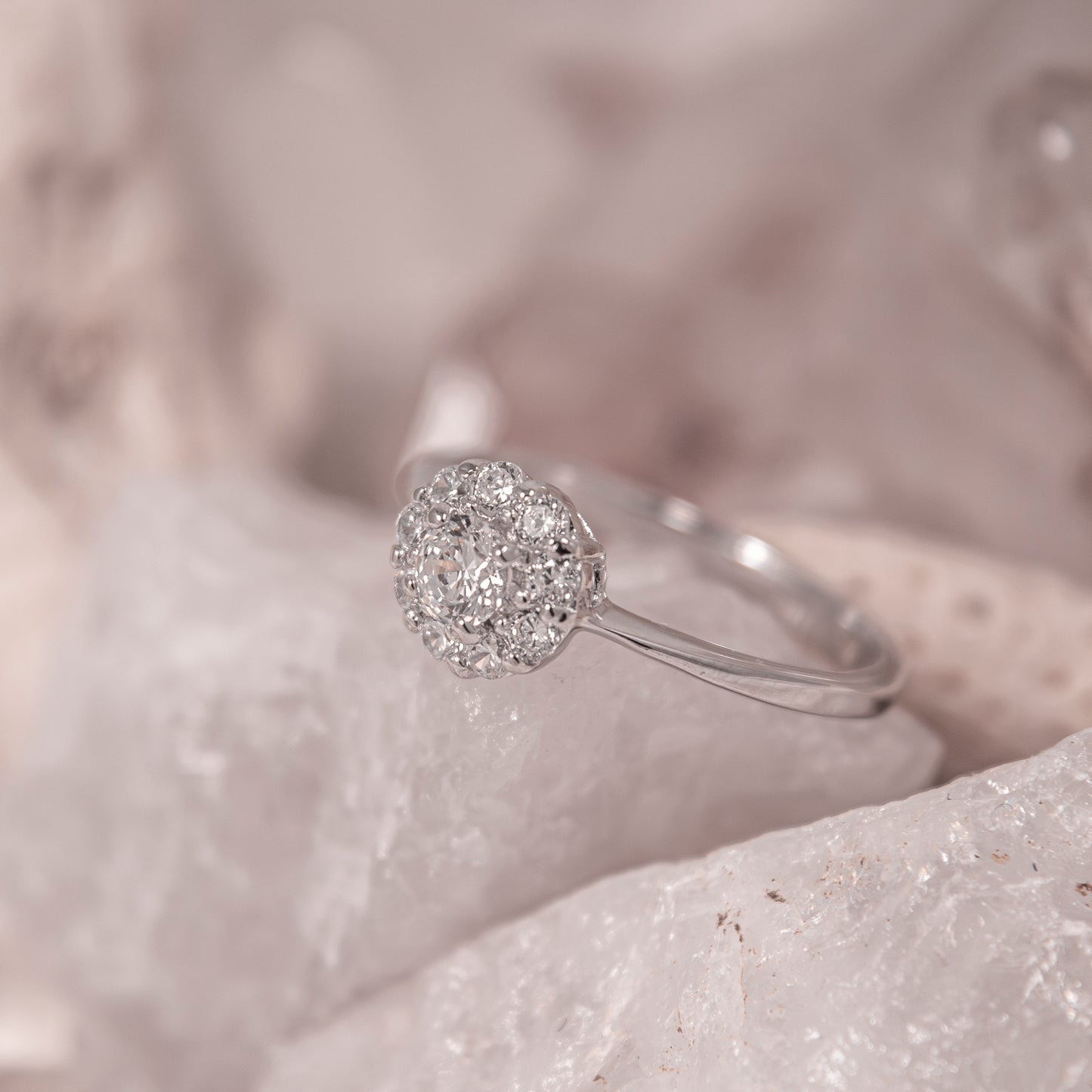 A828- Simple Halo CZ ring