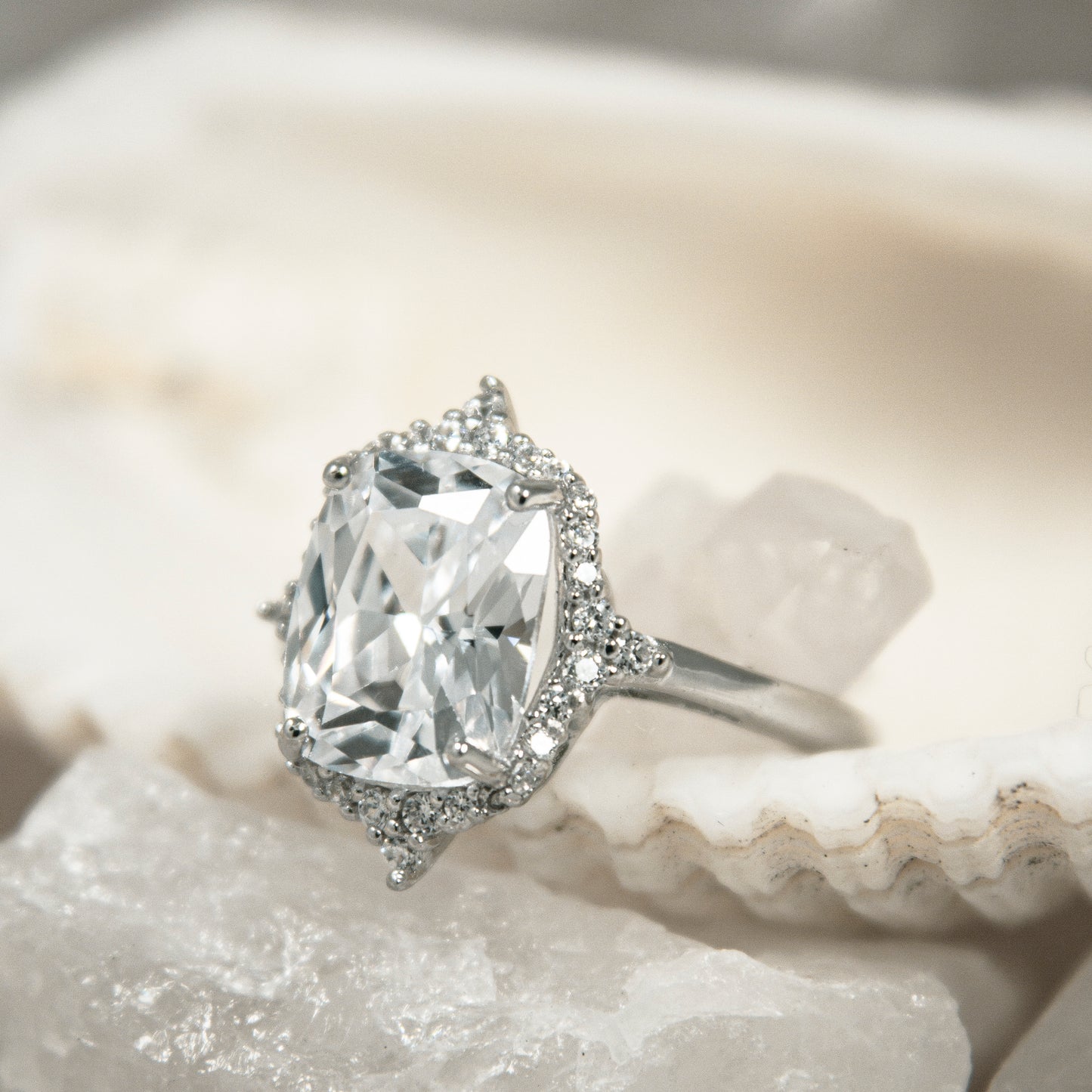 NR3603SP- Vintage cushion-cut CZ ring