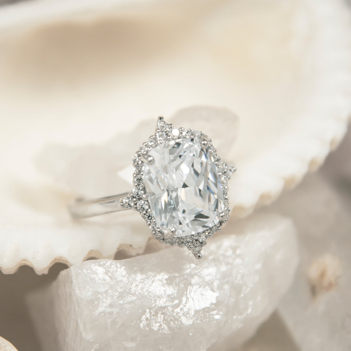 NR3603SP- Vintage cushion-cut CZ ring