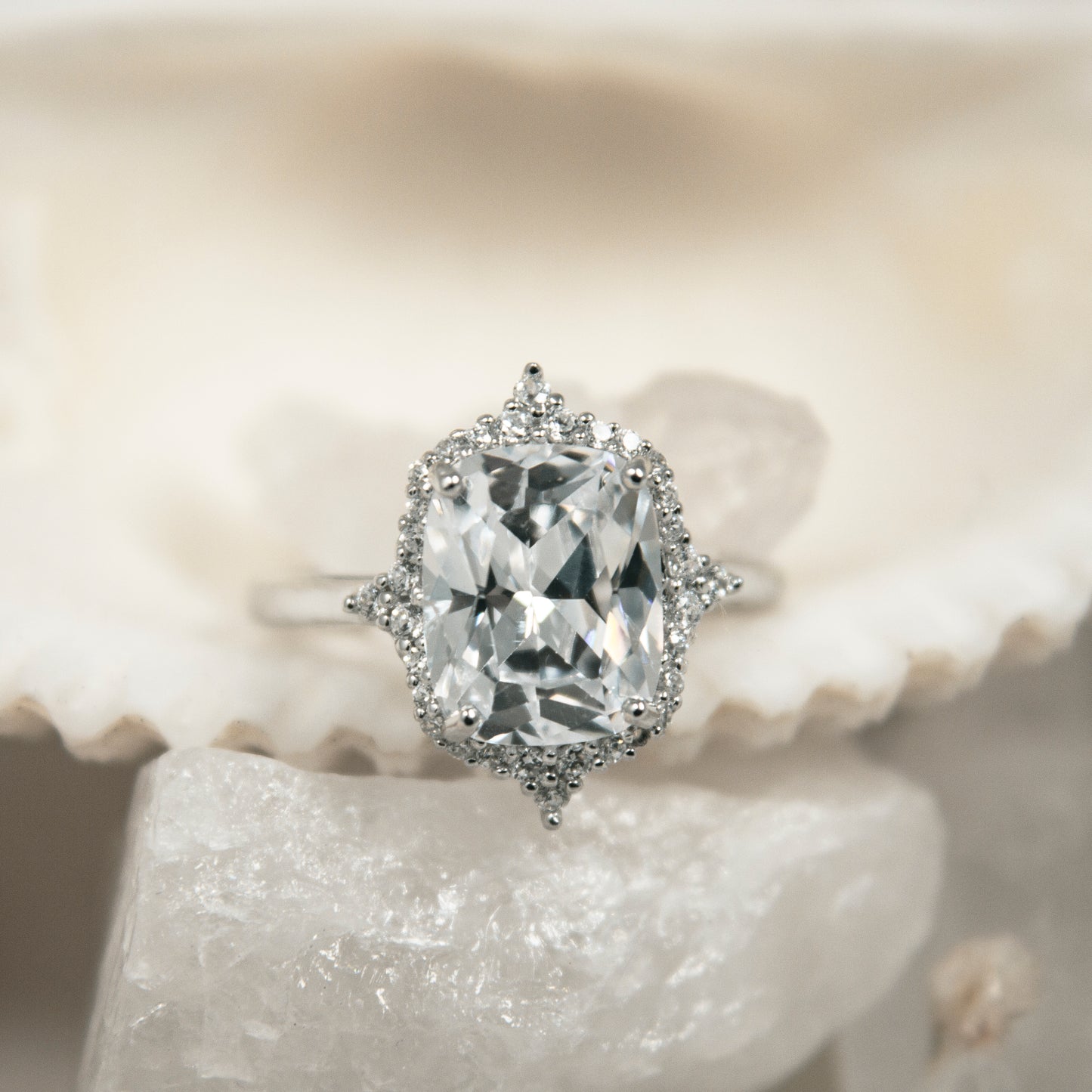 NR3603SP- Vintage cushion-cut CZ ring