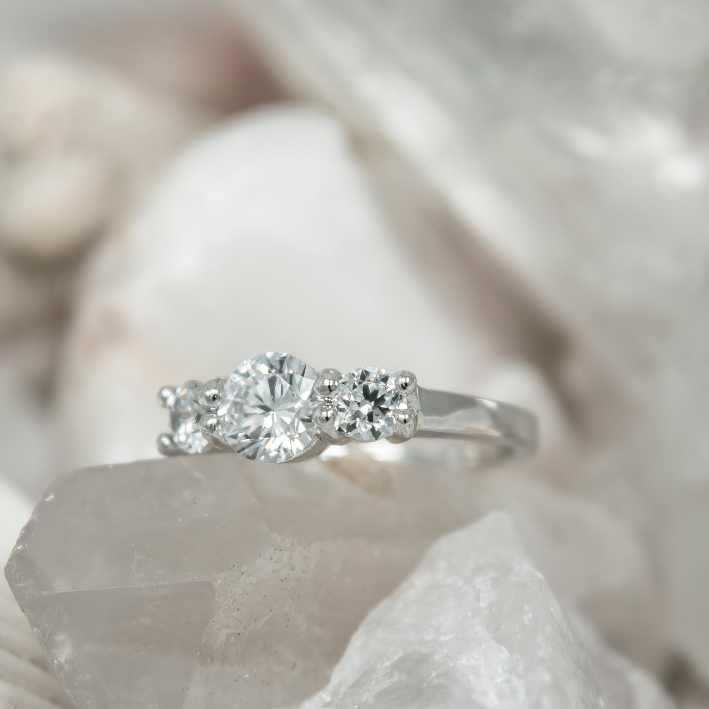 ER047- Past, Present, Future CZ ring