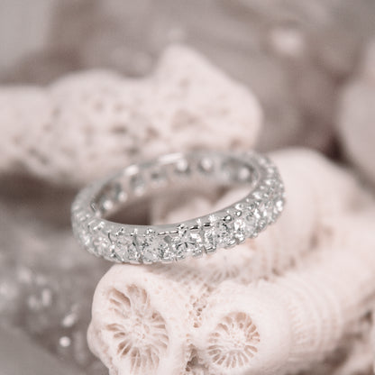 A0282- Sterling Silver Eternity Band with Cubic Zirconia